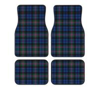 Blue And Green Scottish Tartan Print Car Foot Mat Four-Piece Set Full Set With Non-Slip Rubber Backing