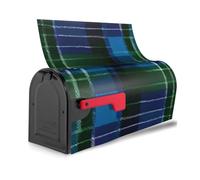 Blue and Green Scottish Tartan Print Fashion mailbox cover Magnetic Mailbox Cover Waterproof Unique Easy Installation