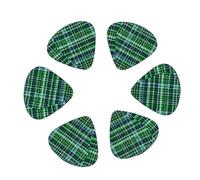 Blue and Green Scottish Tartan print Guitar Picks, 12PCS Premium Celluloid Guitar Pick Medium for Acoustic Guitar, Electric Guitar, Bass