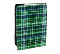 Blue and Green Scottish Tartan Print Passport Holder Cover Wallet Passport Cover, Passport Wallet Case for Cards and Documents