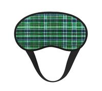 Blue and Green Scottish Tartan Print Sleep Mask for Side Sleepers Cute Blackout Eye Mask Shades Cover for Home or Travel