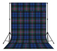 Blue and Green Scottish Tartan Printed Photography Backdrop, Wrinkle Resistant Polyester Cloth, Portrait Studio Video Drapes