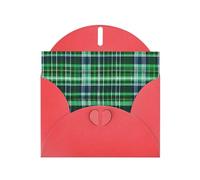 Blue And Green Scottish Tartan Printing Holiday Happy Birthday Cards Gift With Envelope And Note Tag For Women Men Wife Mom Husband