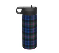 Blue and Green Scottish Tartan Printing The Print 18 Oz Stainless Steel Sports Insulated Kettle with Lid for Adult Men Women