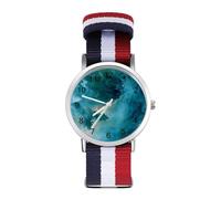 Blue and Green Smoking Braided Elastic Strap Watch Multicolor Wristwatch Sport Analog Watches for Men Women Birthday Gift