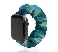 Blue And Green Smoking Fashion Scrunchie Watch Strap Compatible with IWatch Series 1 2 3 4 5 6 Elastic Replacement Band