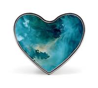 Blue And Green Smoking Heart Metal Brooches 1 Inch Decorative Badges Exquisite Decorations Pins for Clothing