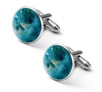 Blue And Green Smoking Men’s Classic Cufflinks Jewelry Accessories for Suit Shirts Husband Anniversary Birthday Gift 1.7cm