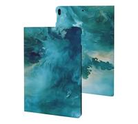 Blue And Green Smoking Printed Tablet Cases Compatible with iPad Series Slim Trifold Stand Protective Cover