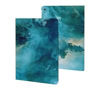 Blue And Green Smoking Printed Tablet Cases Compatible with iPad Series Slim Trifold Stand Protective Cover