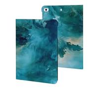 Blue And Green Smoking Printed Tablet Cases Compatible with iPad Series Slim Trifold Stand Protective Cover