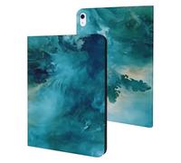 Blue And Green Smoking Printed Tablet Cases Compatible with iPad Series Slim Trifold Stand Protective Cover