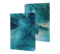 Blue And Green Smoking Printed Tablet Cases Compatible with iPad Series Slim Trifold Stand Protective Cover