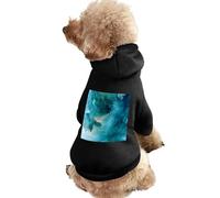 Blue And Green Smoking Warm Dog Hooded Sweatshirt with Hat Soft Pet Pullover Clothes for Small Medium Large Pets