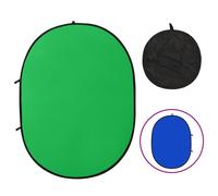 (Blue and green) vidaXL 2 in 1 Oval Studio Background Screen Black and Grey/Blue and Green