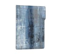 Blue And Grey Abstract Art, PU Leather Laptop Sleeve, Notebook Bag Laptop Case Sleeve Tablet Briefcase