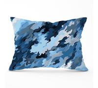 Blue And Grey Canvas Brushstrokes Cushions Warren Reed - Designer Blue 45cm x 45cm