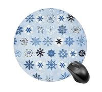 Blue and Light Blue Mouse Pad - Ultra Thin, 7.8 Inch Round Mousepad with Non-Slip Rubber Base, Waterproof Mouse Mat for Office, Gaming