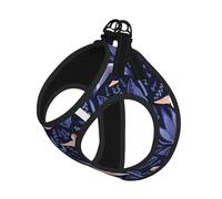 Blue And Orange Bird Print Adjustable Harness Leash Set For Cats And Dogs, Soft Breathable Kitten Puppy Mesh Vest With Reflective Design, Escape-Proof Lead For Small Pets Walking Training