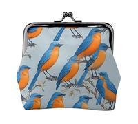 Blue and orange bird Print Lightweight Women Coin Purse Exquisite Waterproof Small Pouch for Coins Cards