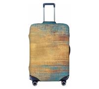 Blue and Orange Retro Abstract Messy Rust Elastic Travel Luggage Cover Suitcase Protector, Print Suitcase Baggage Cover Anti-Scratch