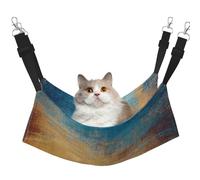 Blue And Orange Retro Abstract Messy Rust Printed Pet Hammock - Sleeping Hammock For Cats, Rabbits, Ferrets, Puppies, Small Animals