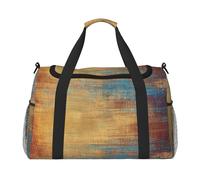 Blue and Orange Retro Abstract Messy Rust Waterproof Weekender Bags Duffel Bag Large Carry On Hand Luggage Bags Foldable Tote Bag for Travel Sports Gym Dance
