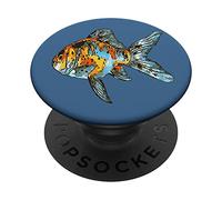 Blue and Orange Shubunkin Goldfish Isolated PopSockets Swappable PopGrip