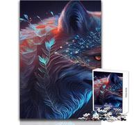 Blue And Orange Wolf 1000 Piece Puzzle For Adults Play And Learn Smart Activity Unique Heartfelt Celebration Gift Size 38x26cm