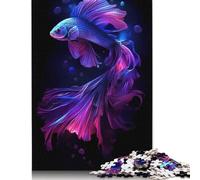 Blue And Pink Betta Puzzle for Adults And Teenagers 500 Pieces Wood Puzzles for Adults& Teens Age 12 Years Up 500pcs (52x38cm)