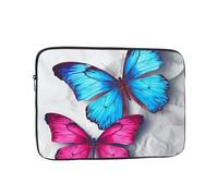 Blue and Pink Butterflies Laptop Sleeve Shockproof Laptop Case Carrying Sleeve Laptop Sleeves for Men Women