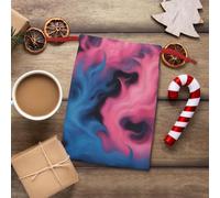 Blue And Pink Fire Print Gift Reusable Bag Drawstring Festive Birthday Presents Daily Storage Office Supplies