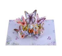 Blue and Purple Butterfly 3D Pop Up Greeting Card