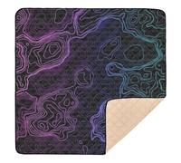 Blue and Purple Gradient Lines Technological Sense Soft Thick Baby Play Mat for Floor Portable Kicking Mat for Babies Infants Toddlers, 50'' x 50''