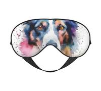Blue and Purple Graffiti Dog Head Print Sleep Mask with Adjustable Strap, Comfortable Eye Cover for Travel, Yoga, Napping, Sleeping & Relaxation