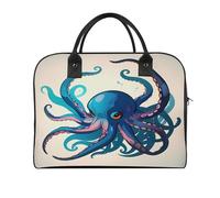 Blue And Purple Octopus Laptop Tote Bag Casual Travel Handbag Multi Pocket Shoulder Bags for Work Travel