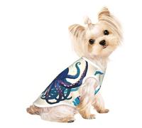 Blue and purple Octopus print Dog Clothes T Shirts for Small Dogs Breathable Puppy Kitten Dog Shirts for Pet Dogs Cats