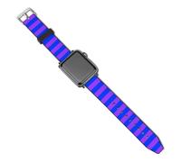 Blue And Purple Stripes PU Smartwatch Bands Replacement Watch Strap Band Compatible with Apple Watch 42mm44mm/40mm38mm Compatible with IWatch Series Size 38mm/40mm