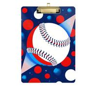 Blue and Red Baseball Modern Art Contractor clipboard Plastic Hard Board for Teacher Must Haves for Classroom Elementary Size 9 x 12