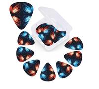 Blue and Red Butterfly Print Guitar Picks 12 Pack with Custom Organizer Storage Box Guitar Accessories Ukulele for Acoustic Guitar Bass Gift