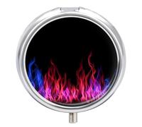 Blue and Red Fire Flame Pill Case Travel Medicine Organizer Box