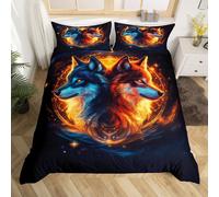 (Blue and Red, King(No Comforter)) Girls Peacock Comforter Cover Exotic Birds Bohemian Double Bedding Set,Pink Flower Feather Ink Painting Duvet Cover Peacock Feather Printed Bedding