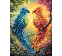 Blue And Red Phoenix 300 Pieces Premium Jigsaw Puzzle Animals And Plants Adult Jigsaws Educational Challenge Mental Exercise Wall Art Winter Thick Cardboard 300 PCS