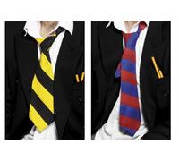 Blue and Red School Tie on Elastic