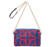 Blue and Red Tie-dye Small Crossbody Bags For Women Vegan Leather Womens Cross Body Purses Zip Shoulder Handbag For Travel