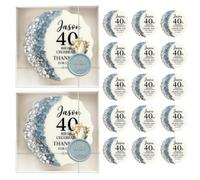 Blue and Silver Party Gift, Birthday Magnet, Personalized 30th, 40th, 50th, 80th, 70th, 90th, 100th Birthday Party Favor, Adult Party Favor (15 pcs Boxed)