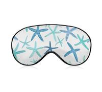 Blue and Teal Starfishes Blackout Sleep Mask for Side Sleeper Soft Covers for Travel Essentials Nap