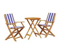 Garden Dining Set 5 Piece Outdoor Table and Chair Fabric and Solid Wood vidaXL