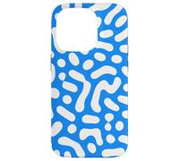 Blue and White Abstract Art with Cute Retro Vibes Case for iPhone 14 Pro