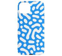 Blue and White Abstract Art with Cute Retro Vibes Case for iPhone 15 Plus